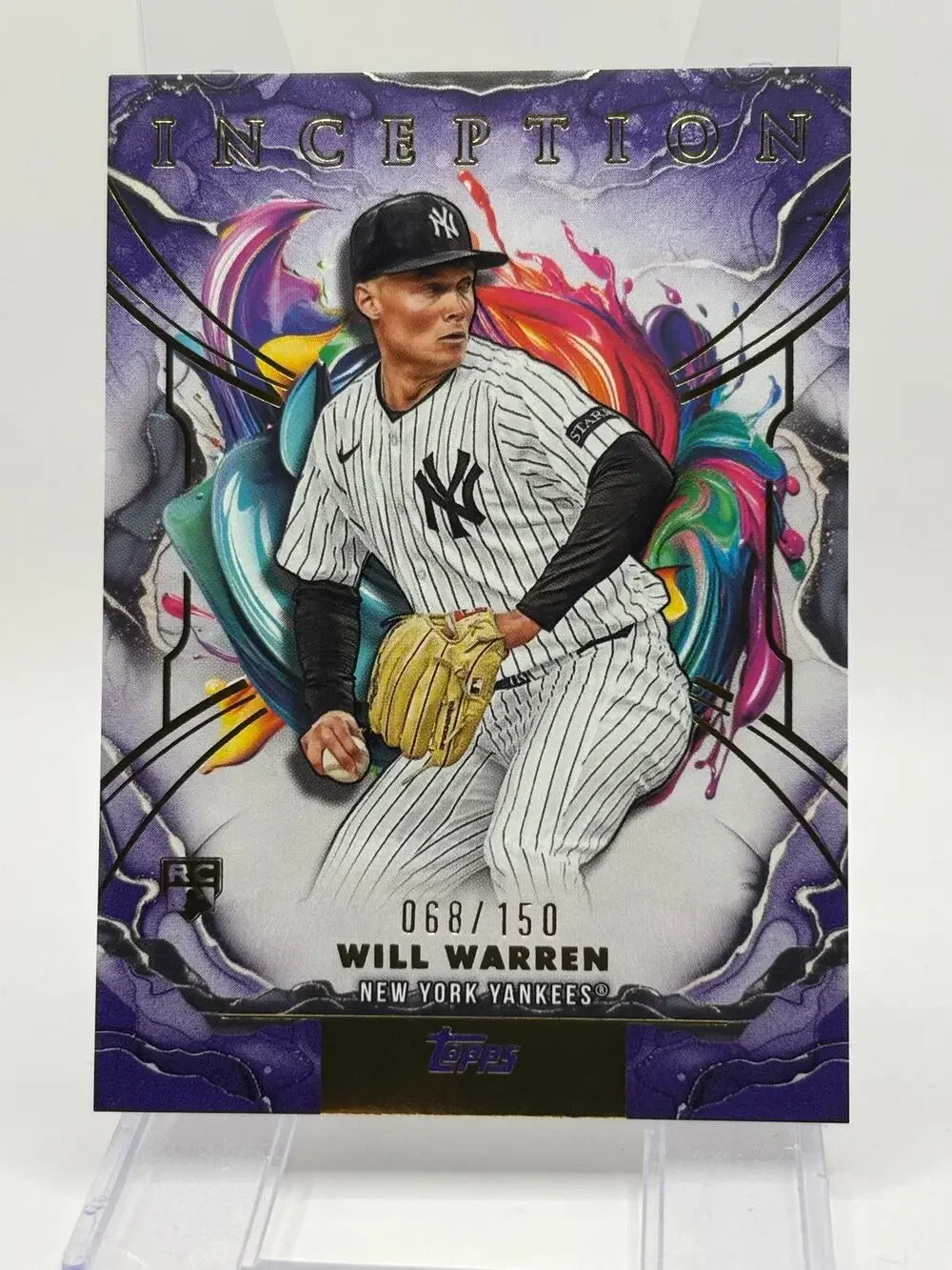 2025 Topps Inception Will Warren Rookie Purple Parallel 68/150 SP NY Yankees RC
